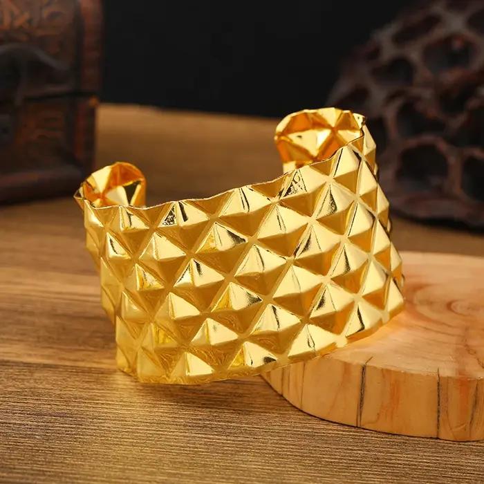 Dunhuang-Bracelet large doré d'un autre royaume