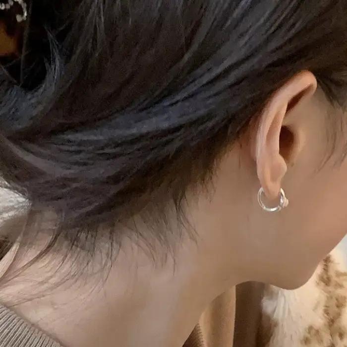 Boucles d'oreilles en perles d'argent regardé 925 pour femmes, boucle d'oreille en forme de carillon, bijoux anti-allergie, accessoires de fête, cadeau
