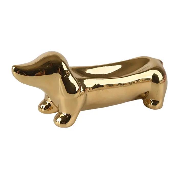 Plateau à bijoux en céramique pour chien mignon, porte-boucles d'oreilles scandinave délicates, porte-bagues pour bague, collier, bijoux et clés