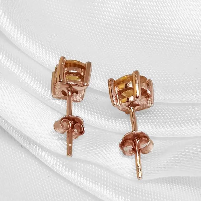 Boucles doreilles en citrine naturelle avec certificat cnas pour femmes occasions sociales elegance moderne
