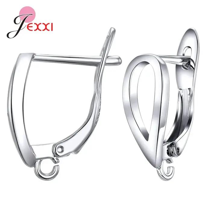1 paire 925 argent Sterling Huggies boucles d'oreilles petit rond strass