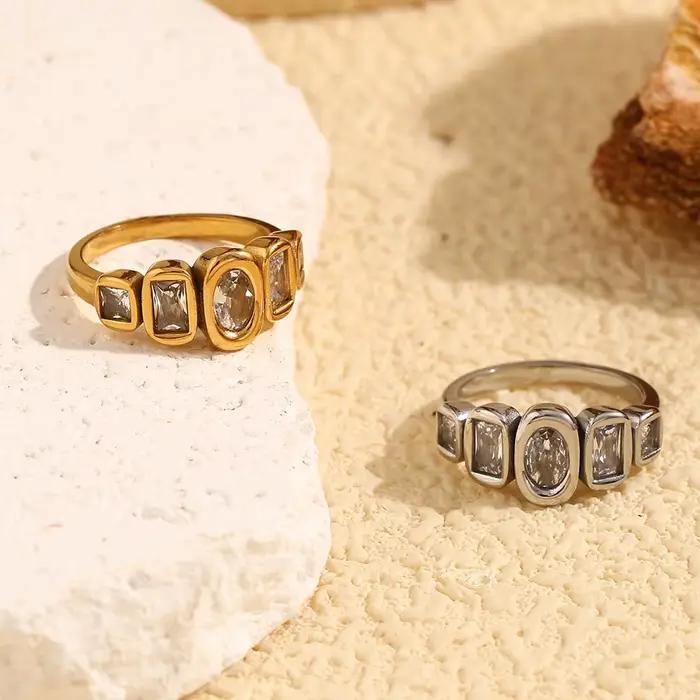 La. Muses – bague géométrique en Zircon brillant pour femmes