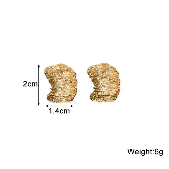Boucles d'oreilles rétro pliées en forme de C pour femmes