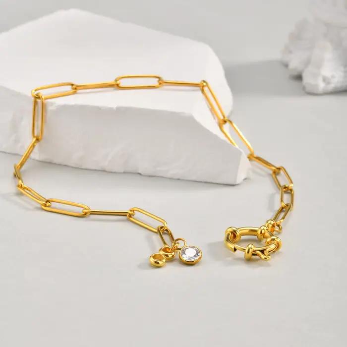 Bracelet de cheville en acier inoxydable bleu serti de zircon pour femmes mode et étanche occasions spéciales