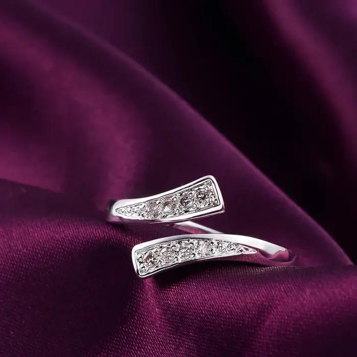 Bague en cristal en argent Sterling 100% pour femmes