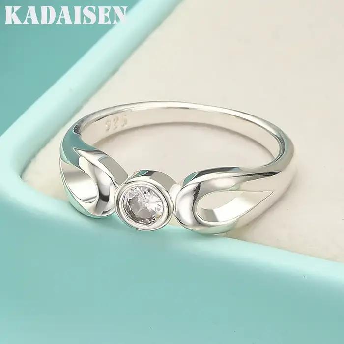 Zircon œil d'ange en argent sterling 925 7-10 # Bague pour femmes