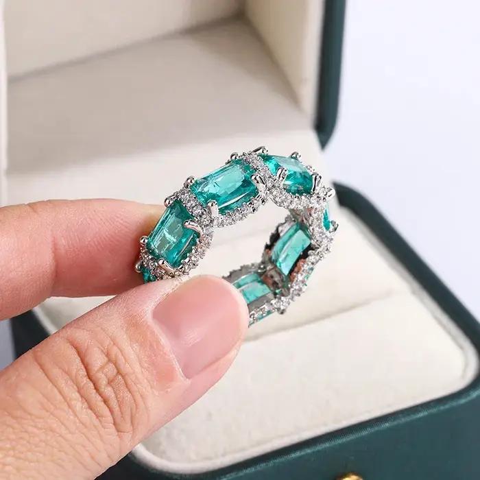 Bague de Cocktail en Argent Sterling 925 avec Pierres de Zirconium pour Femmes Occasions Spéciales